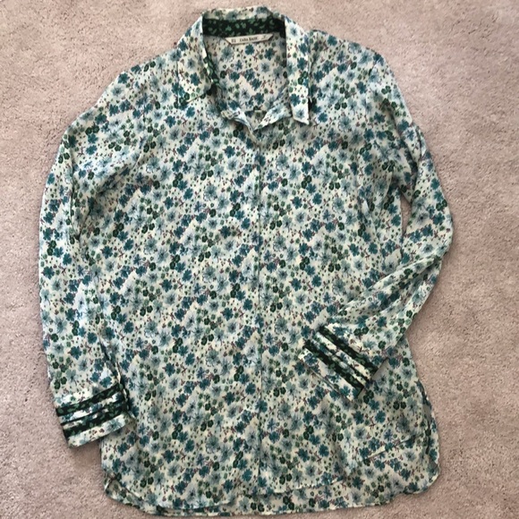 Zara Tops Zara Floral Button Down Shirt Poshmark